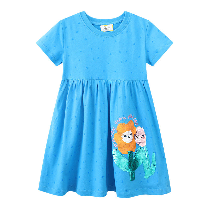 Mädchen Freizeitkleid mit fröhlichem Tiermotiv