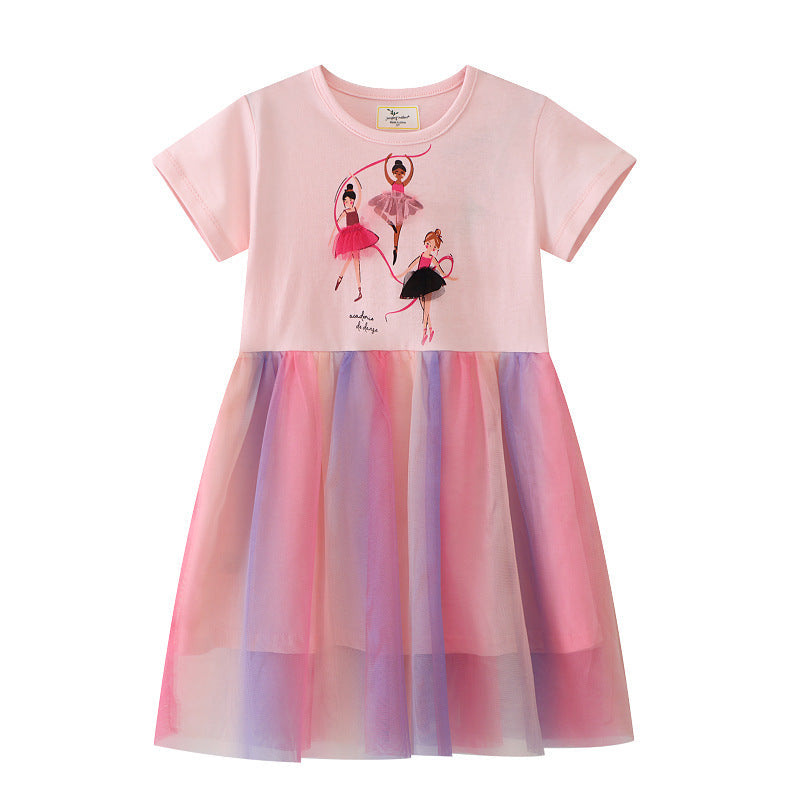 Mädchen Tüllkleid mit Ballerina-Motiv