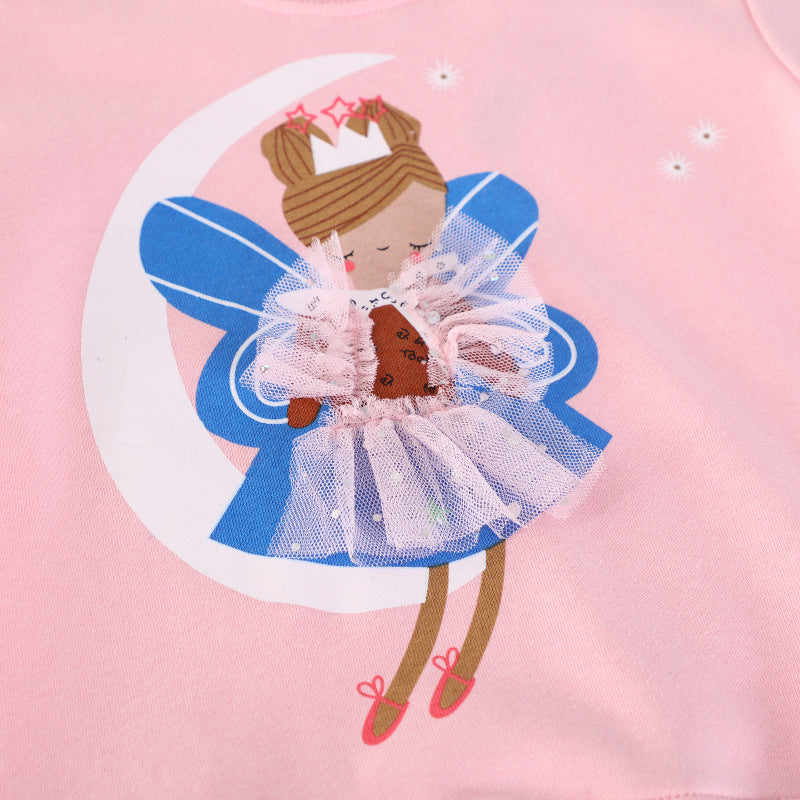 Mädchen Sweatshirt mit verspieltem Prinzessinnen-Motiv