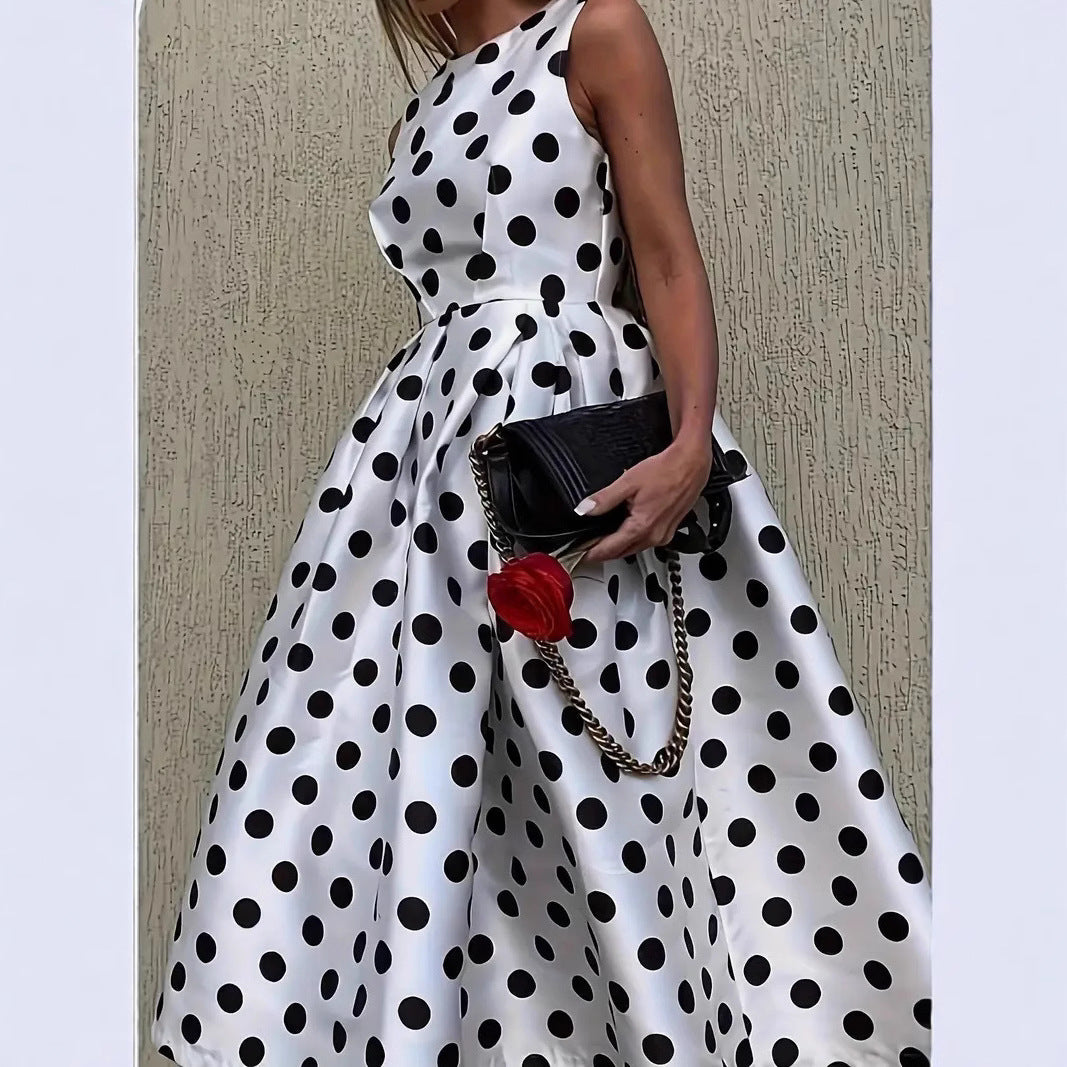 Damen A-Linie Kleid mit Polka-Dots Selmira