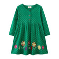 Mädchen Baumwollkleid mit bunten Blumenstickereien