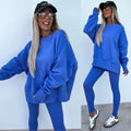 Damen nan Oversize Sweatshirt mit taillierten Rib-Leggings Set