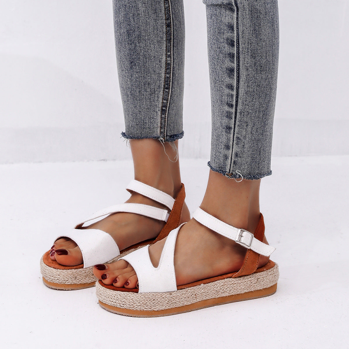 Damen Elegante und komfortable Keil-Sandalen mit verstellbarem Riemen Selmira