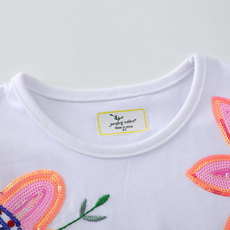 Mädchen Tüllkleid mit floralem Stickdesign