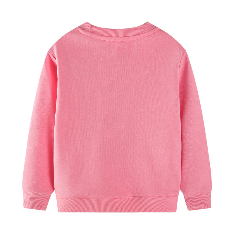 Mädchen Sweatshirt mit buntem Dinosaurier- und Blumenapplikationen
