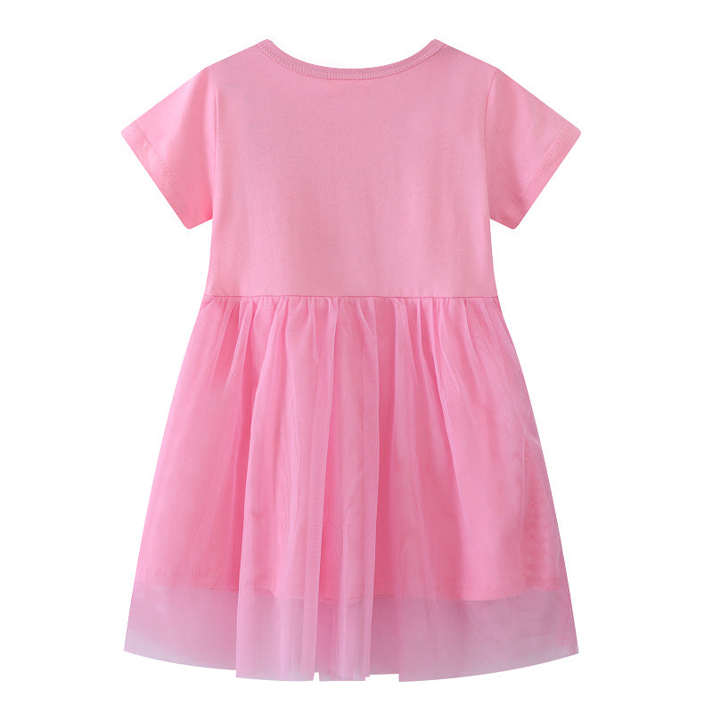 Mädchen Tüllkleid mit süßem Hasenmotiv