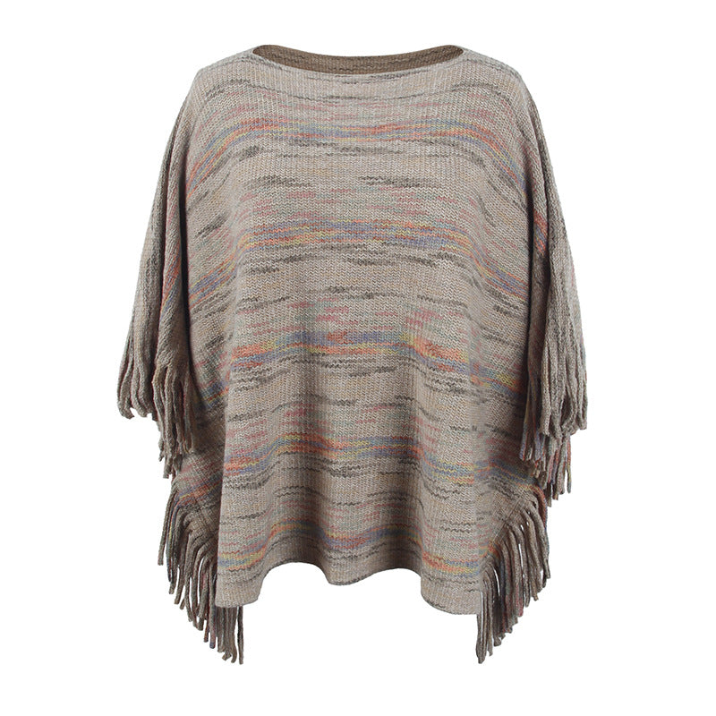 Damen kuscheliger Poncho mit fransigen Details Selmira