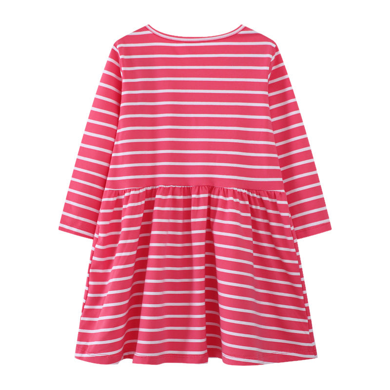 Mädchen Langarmkleid mit verspieltem Einhorn-Design
