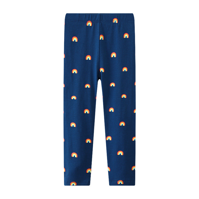 Mädchen Leggings mit buntem Regenbogenmotiv
