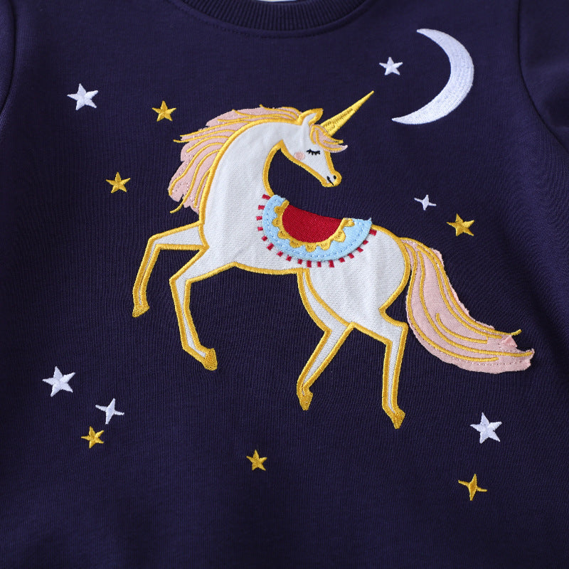 Mädchen Sweatshirt mit zauberhaftem Einhorn-Design
