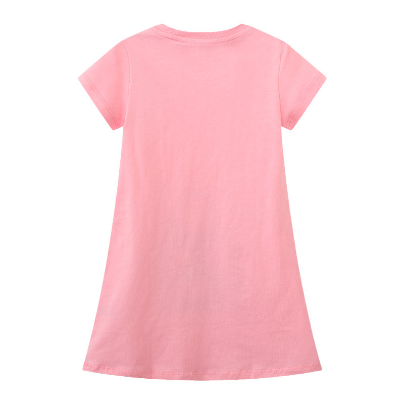 Mädchen T-Shirt Kleid mit kreativem Taschenmotiv