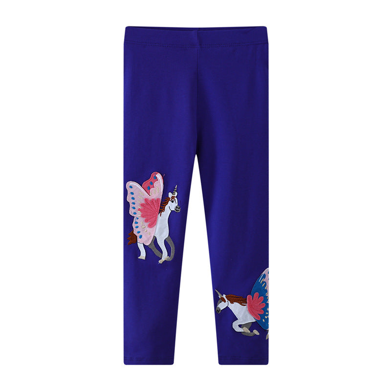 Mädchen Leggings mit zauberhaften Einhorn- und Schmetterlingsapplikationen