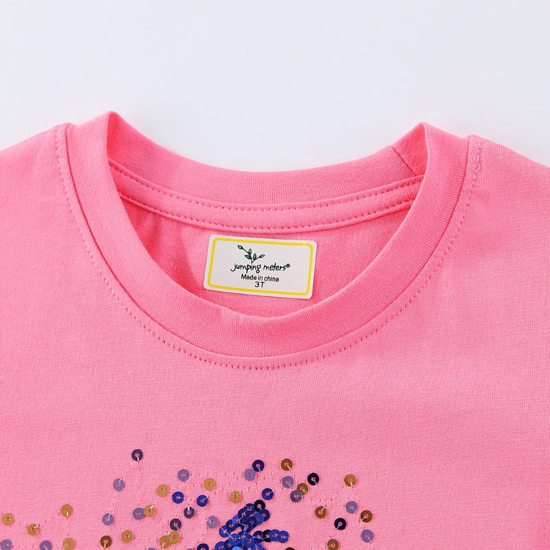 Mädchen T-Shirt mit funkelndem Sternenmotiv