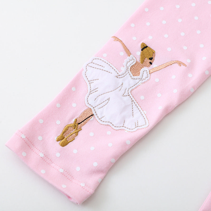 Mädchen Leggings mit zauberhaften Ballettapplikationen