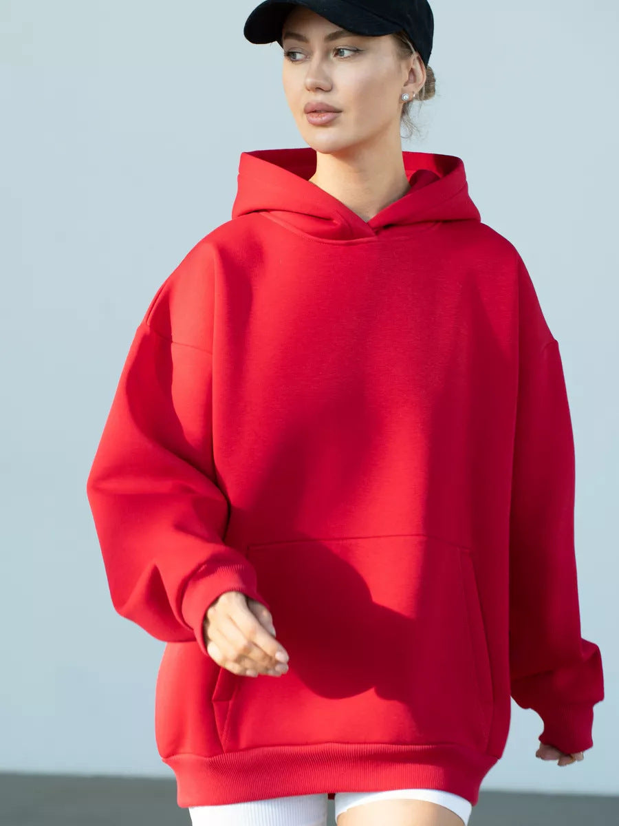 Damen nan oversized Kapuzenpullover mit Kängurutasche und dropped-shoulder Schnitt