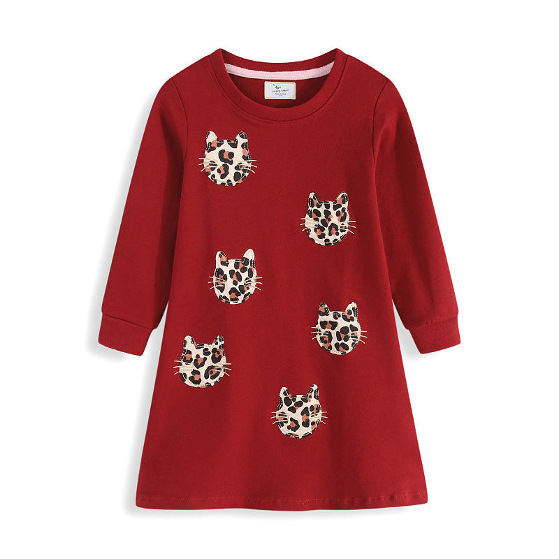 Mädchen Wohlfühlkleid mit Tierstickerei
