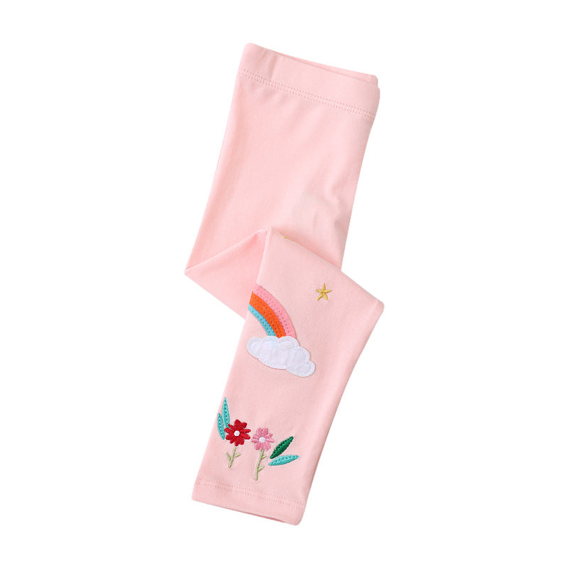 Mädchen Leggings mit verspieltem Feen- und Regenbogen-Design
