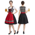 Damen nan traditionelles Dirndlkleid mit Schürze geschnürtem Mieder und kariertem Oberteil