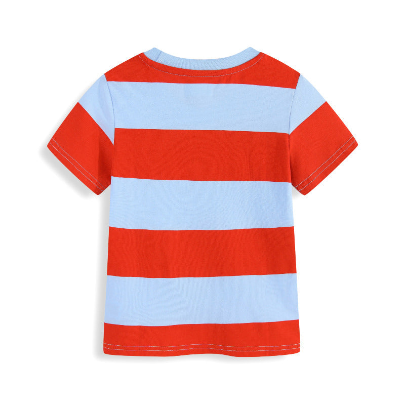 Jungen T-Shirt mit buntem Baustellenfahrzeug-Motiv
