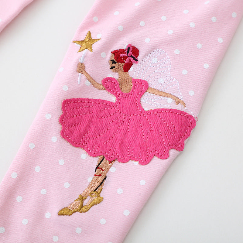 Mädchen Leggings mit zauberhaften Ballettapplikationen