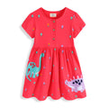 Mädchen Freizeitkleid mit bunten Dinosaurier-Applikationen