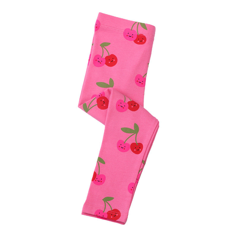 Mädchen Leggings mit fröhlichem Kirschmuster