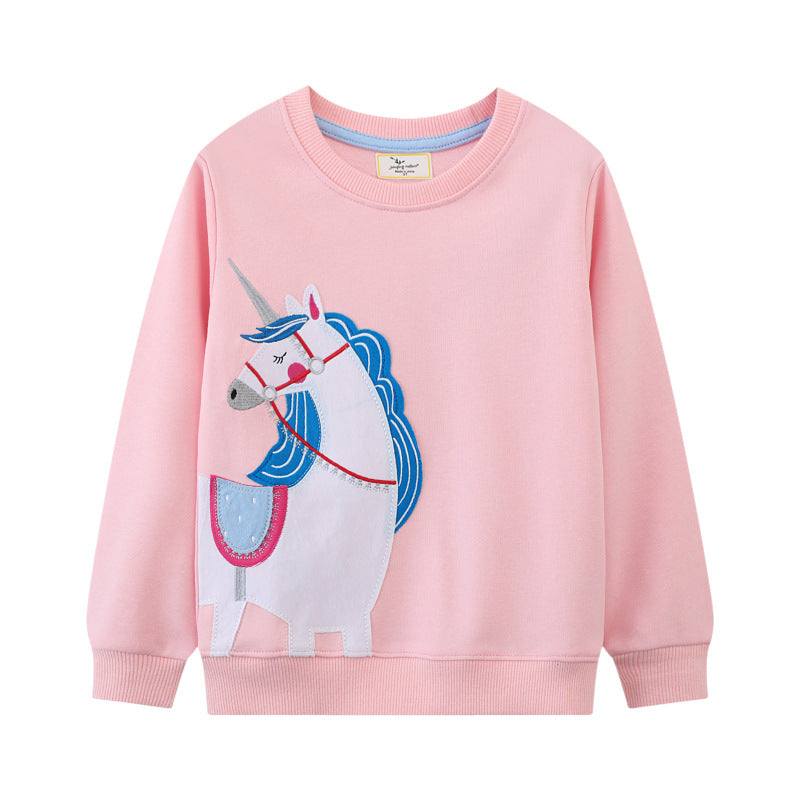 Mädchen Sweatshirt mit niedlicher Einhorn-Applikation