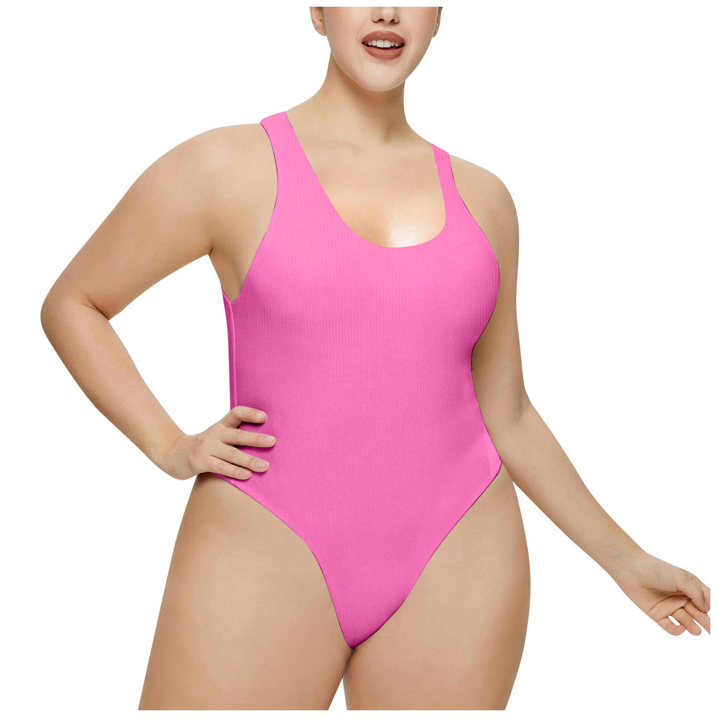 Damen Hochgeschnittenes Rib-Badeanzug Selmira