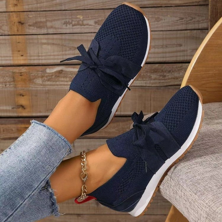 Damen nan leichte Strick-Sneaker mit ergonomischem Memory-Fußbett und rutschfester Profilsohle