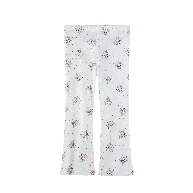 Mädchen Flared Leggings mit floralem Muster