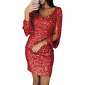 Damen Glitzerndes Cocktailkleid mit schimmernden Ärmeln Selmira