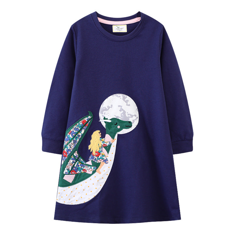Mädchen Sweatkleid mit zauberhaftem Drachenmotiv