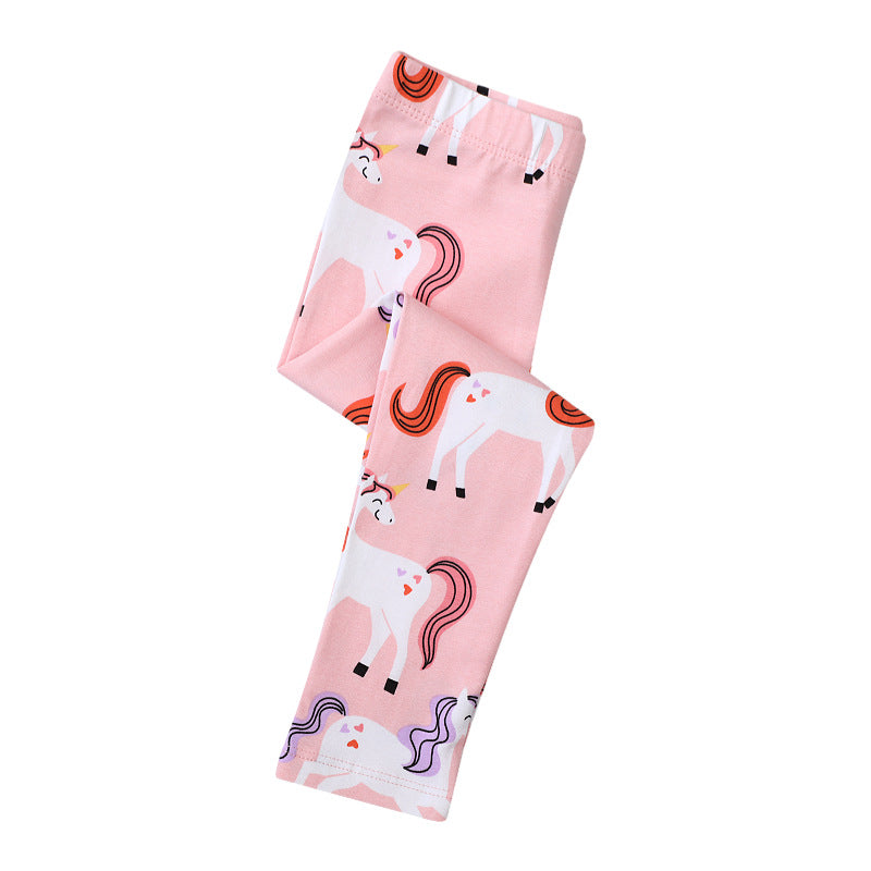Mädchen Leggings mit niedlichen Einhorn-Motiven