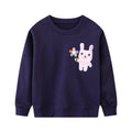 Mädchen Sweatshirt mit buntem Hasenmotiv