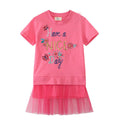Mädchen T-Shirt Kleid mit bezauberndem Tüllunterrock