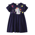 Mädchen T-Shirt Kleid mit glitzerndem Einhornmotiv