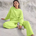 Damen nan Oversize-Sweatshirt und weite Loungehose Set mit Tunnelzug, dezenter Nahtführung und elastischen Bündchen
