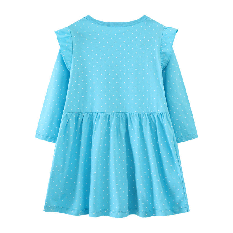 Mädchen Langarmkleid mit fröhlichem Meerschweinchen-Motiv