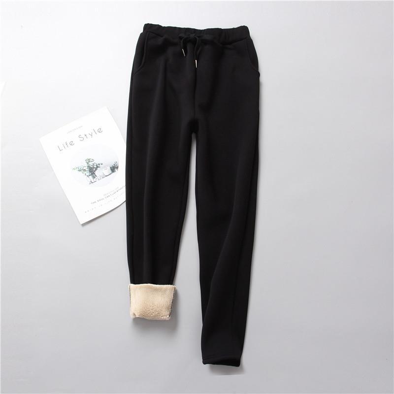 Damen nan gefütterte Therm-Jogginghose mit Kordelzug, seitlichen Eingrifftaschen und schmalem Bein