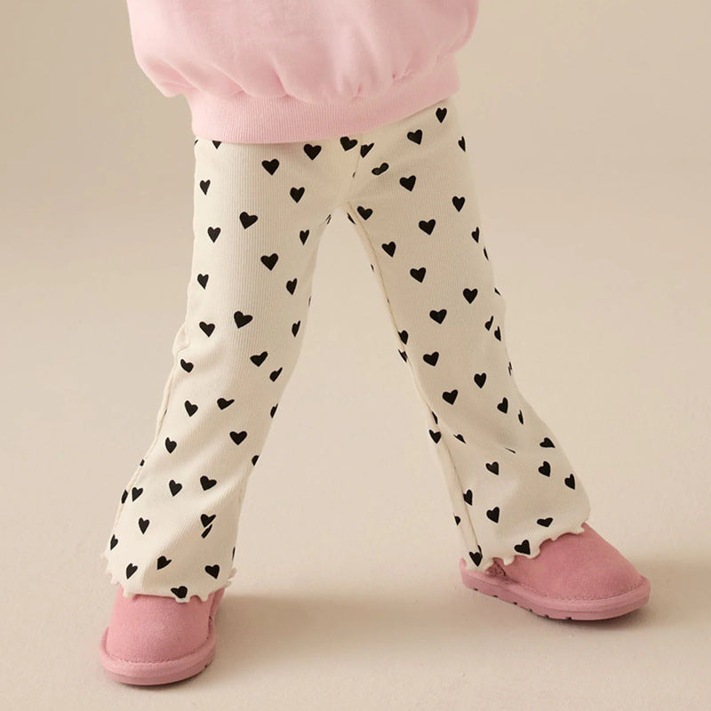 Mädchen Leggings mit herzförmigem Muster
