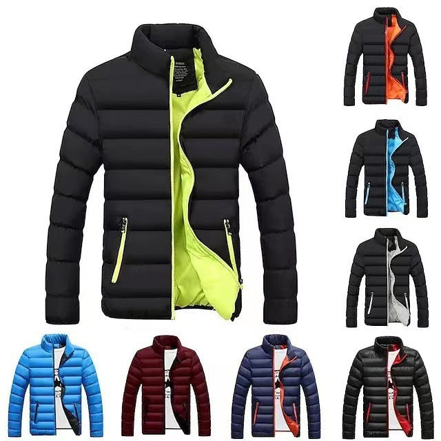 Herren nan gesteppte Thermojacke mit hohem Stehkragen und wasserabweisender Außenhülle