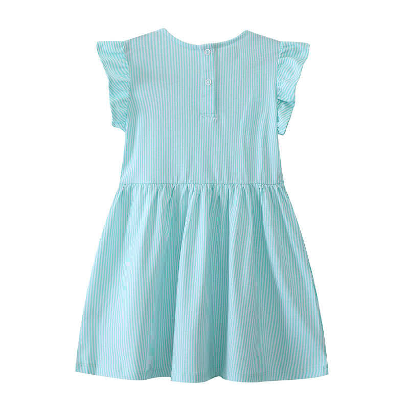 Mädchen Sommerkleid mit farbenfrohen Blumenstickereien