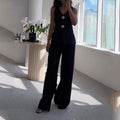 Damen elegantes Hosenanzug-Set mit tailliertem Blazer und weit geschnittenen Hosen Selmira