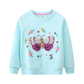 Mädchen Sweatshirt mit buntem Schmetterlingsmotiv