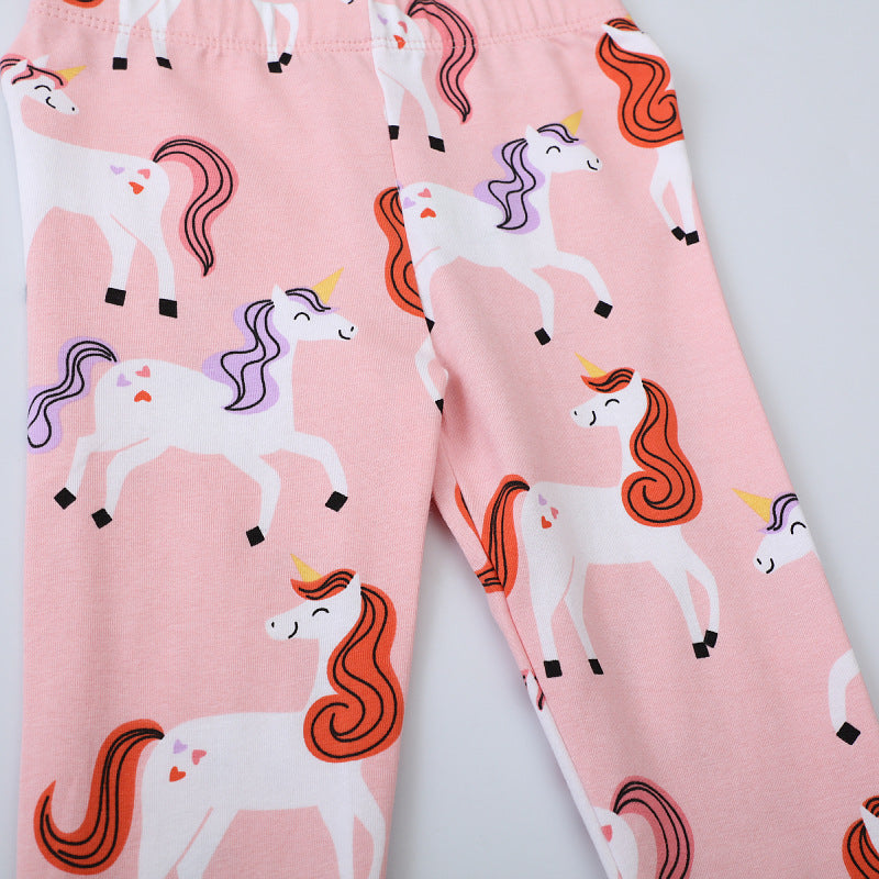 Mädchen Leggings mit niedlichen Einhorn-Motiven