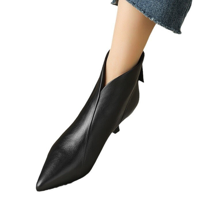 Damen nan spitze knöchelhohe Stiefelette mit niedrigem Pfennigabsatz und seitlichem Reißverschluss