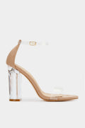 Damen elegante High Heel Sandalen mit transparentem Blockabsatz Selmira
