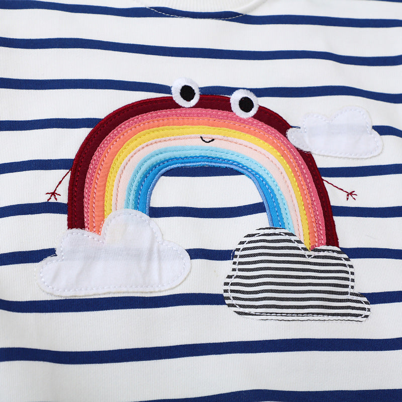 Mädchen Sweatshirt mit buntem Regenbogen-Design