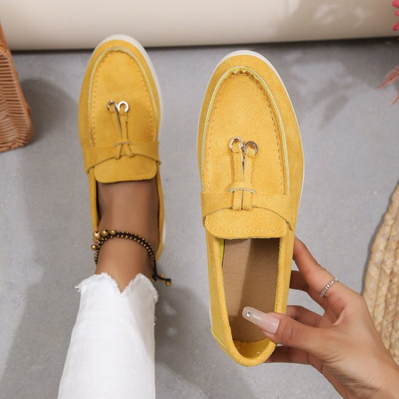 Damen nan bequeme Slip-On Loafer mit dekorativem Quastenbesatz und ergonomischer Gummisohle