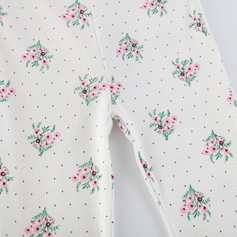 Mädchen Flared Leggings mit floralem Muster